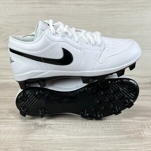 Air Jordan 1 Retro MCS Low White/Black Men's Sz 12.5 Baseball Cleats CJ8524-100